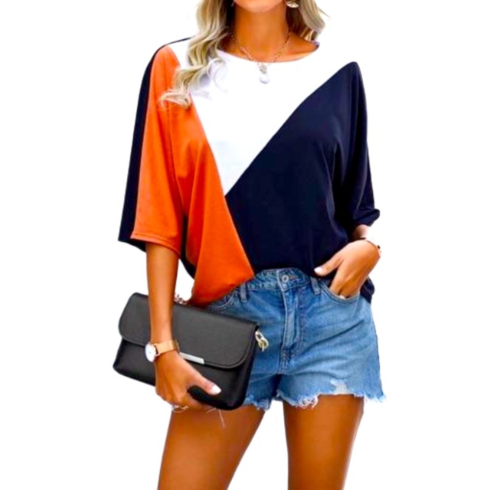 Women's Dolman Half Sleeve Loose Top - Picture 2 of 14